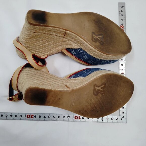 Louis Vuitton Sandals Women Blue Cotton 499-071425 - Picture 5 of 9